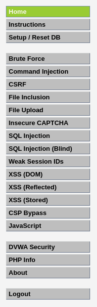 Damn Vulnerable Web Application Vulnerabilities