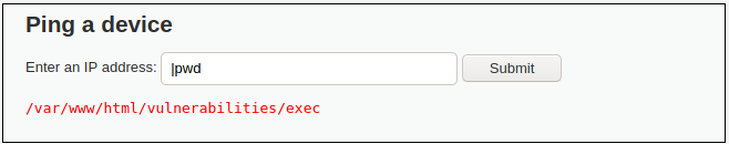 High Severity DVWA Command Injection