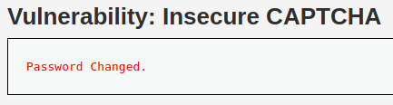 DVWA Low Captcha - Password Changed Successfuly