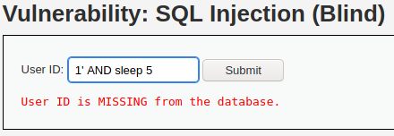 Low Security Level Blind SQL Injection on DVWA