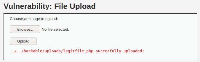 File Upload DVWA on Medium Security Level: Script was Uploaded Successfully