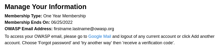 OWASP email was created