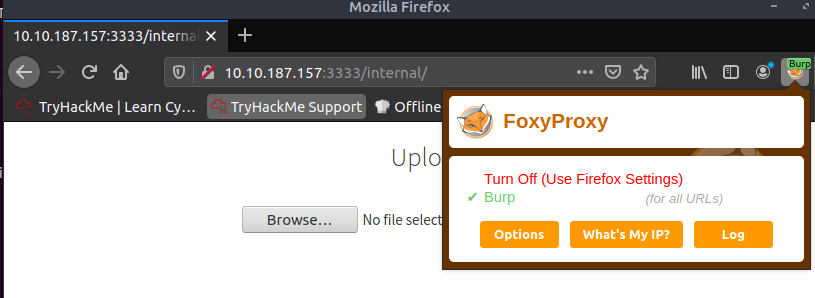 Configuring proxy on the browser