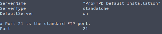 ProFTPD is running on port 21 on Tryhackme Kenobi room's VM