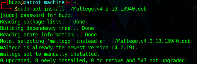 Installation of the newest Maltego version