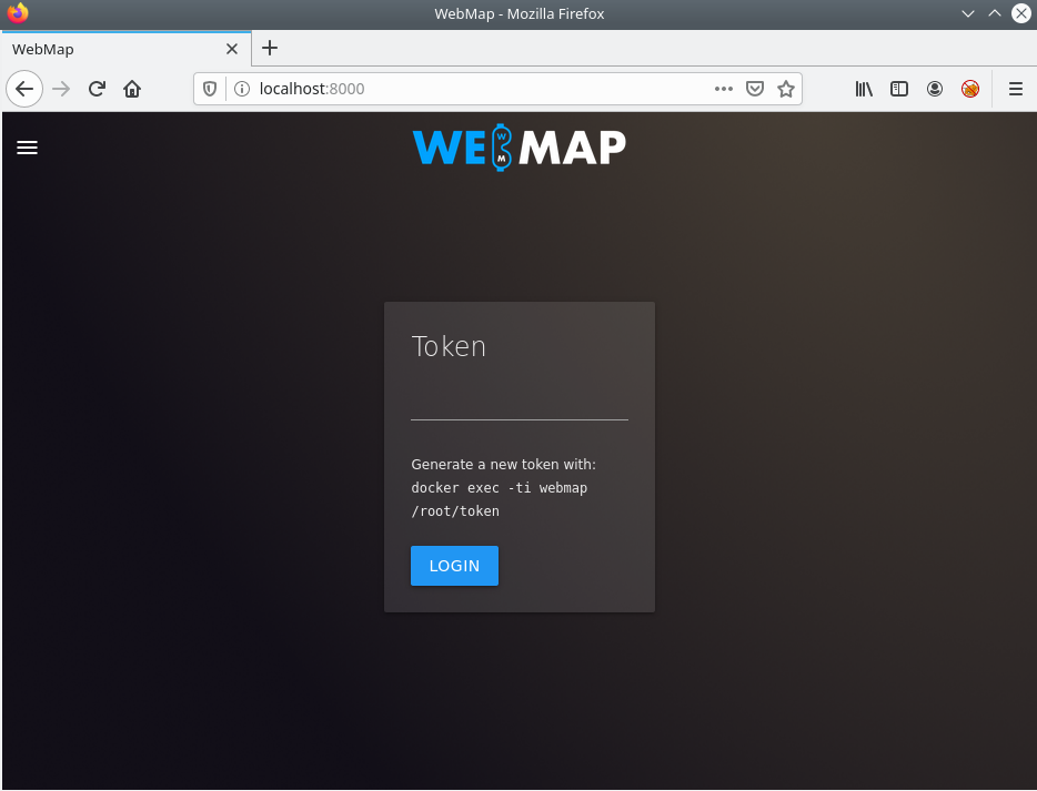 WebMap dashboard can be accesed on localhost's port 8080