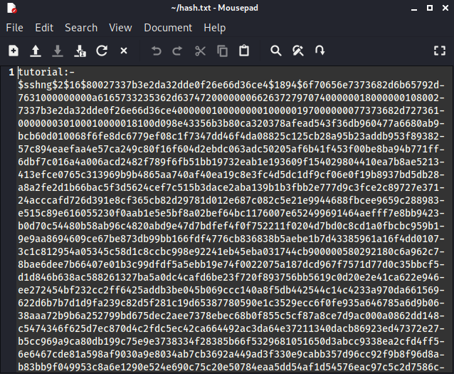 Generated hash