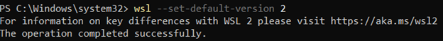 Setting the default WSL version